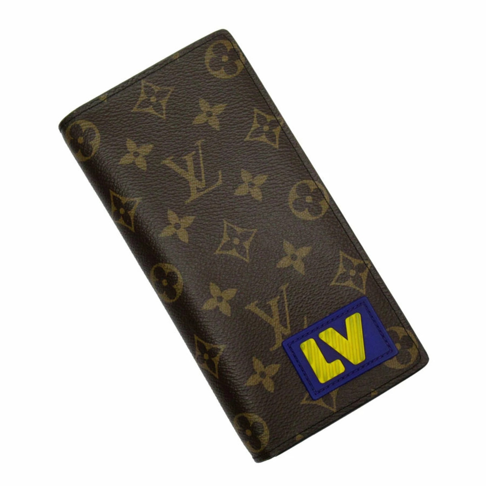 Louis Vuitton Bi fold long wallet Monogram Portefeuille Brazza NM canvas Brown